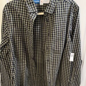 Old Navy Navy and Gray Plaid Shirt